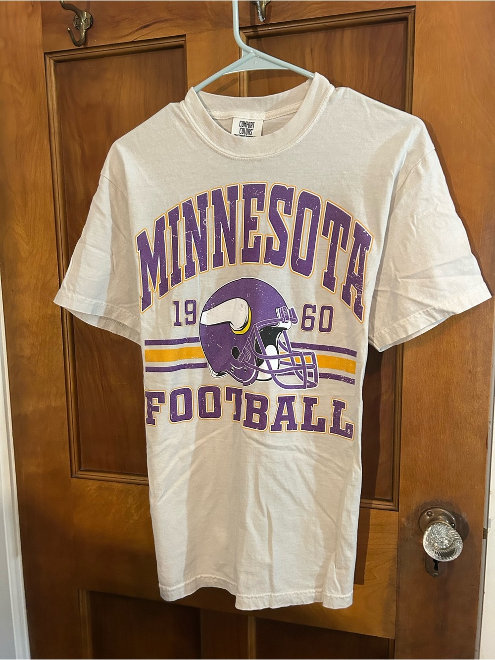 Comfort Colors White Tee with Purple and Gold Team Print